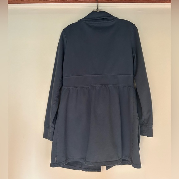 prAna Breathe Sylvie Jacket Gray Pea Coat w/ Purple Buttons (Size Small) - Picture 10 of 16